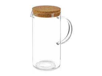 Изображение №1 | Стеклянный кувшин с крышкой из пробки «Fiz» (прозрачный, бежевый)