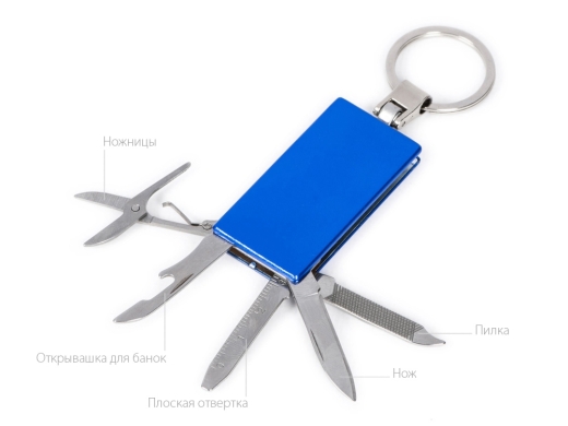 Изображение №2 | Мультитул-брелок 5-в-1 «Badge» (синий)