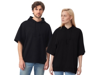 Изображение №1 | Худи оверсайз с коротким рукавом «Warsaw» унисекс XS-S (черный)