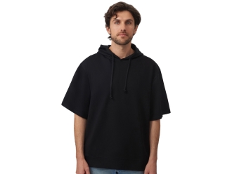 Изображение №4 | Худи оверсайз с коротким рукавом «Warsaw» унисекс XS-S (черный)