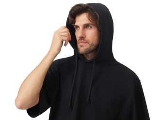 Изображение №7 | Худи оверсайз с коротким рукавом «Warsaw» унисекс XS-S (черный)