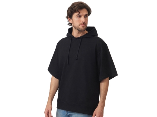 Изображение №2 | Худи оверсайз с коротким рукавом «Warsaw» унисекс XS-S (черный)