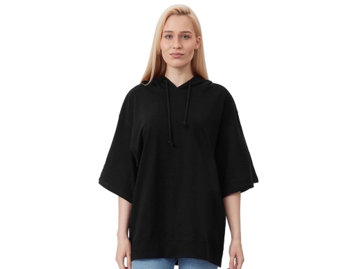 Изображение №3 | Худи оверсайз с коротким рукавом «Warsaw» унисекс XS-S (черный)