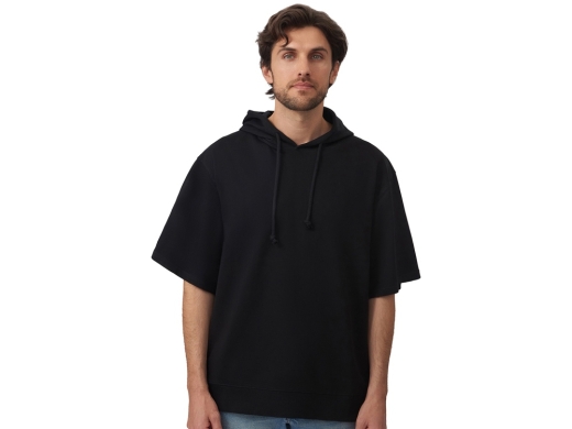 Изображение №4 | Худи оверсайз с коротким рукавом «Warsaw» унисекс XS-S (черный)