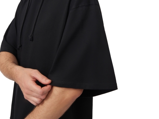 Изображение №6 | Худи оверсайз с коротким рукавом «Warsaw» унисекс XS-S (черный)