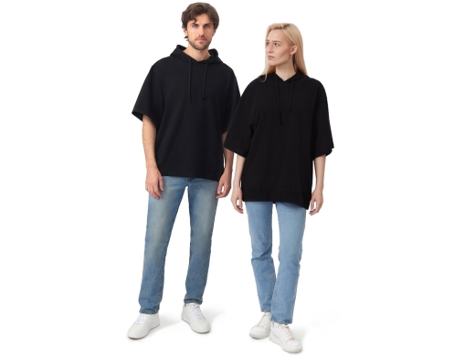 Изображение №8 | Худи оверсайз с коротким рукавом «Warsaw» унисекс XS-S (черный)