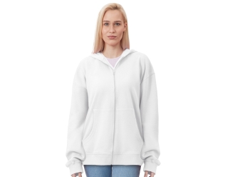 Изображение №3 | Толстовка оверсайз с капюшоном на молнии «Monaco» XS-S (белый)