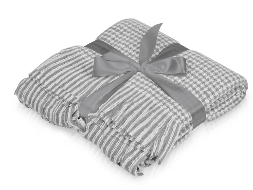 Изображение №1 | Плед акриловый «Harp» 180 х 130 см (белый, холодный серый)