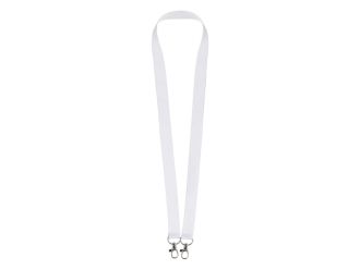 Изображение №1 | Ланъярд под сублимацию с 2-мя карабинами, 2 см (белый)