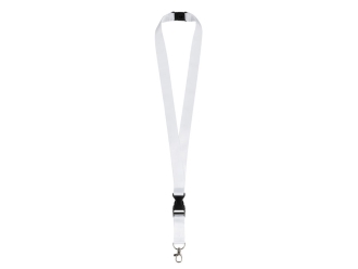 Изображение №1 | Ланъярд под сублимацию с карабином, межуровневым замком и замком обрыва, 2 см (белый)