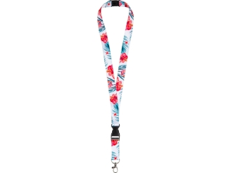 Изображение №3 | Ланъярд под сублимацию с карабином, межуровневым замком и замком обрыва, 2 см (белый)