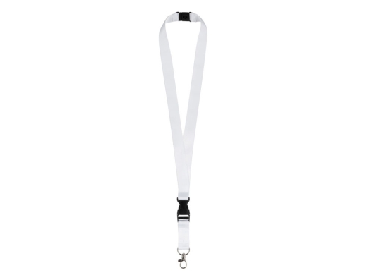 Изображение №1 | Ланъярд под сублимацию с карабином, межуровневым замком и замком обрыва, 2 см (белый)