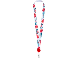 Изображение №2 | Ланъярд под сублимацию с ретрактором, 2 см (белый, красный)