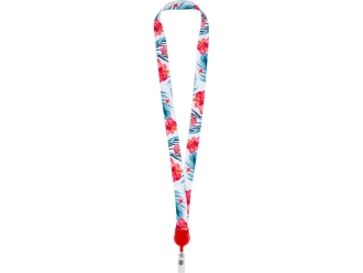 Изображение №3 | Ланъярд под сублимацию с ретрактором, 2 см (белый, красный)