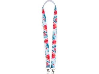 Изображение №2 | Ланъярд под сублимацию с 2-мя карабинами, 2,5 см (белый)