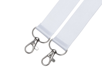 Изображение №4 | Ланъярд под сублимацию с 2-мя карабинами, 2,5 см (белый)