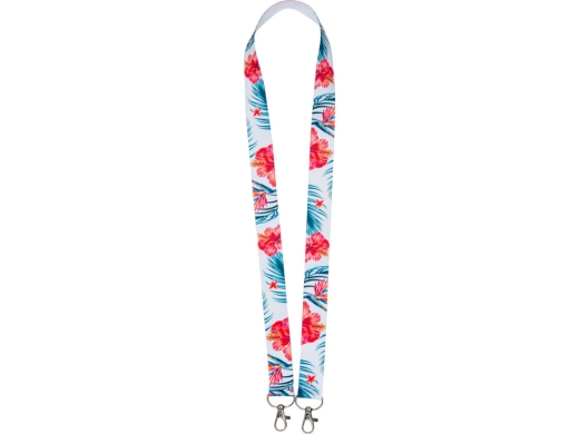 Изображение №2 | Ланъярд под сублимацию с 2-мя карабинами, 2,5 см (белый)