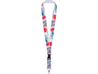 Изображение №2 | Ланъярд под сублимацию с карабином и межуровневым замком, 2,5 см (белый)