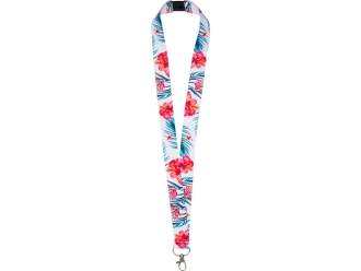 Изображение №2 | Ланъярд под сублимацию с карабином и замком обрыва, 2,5 см (белый)