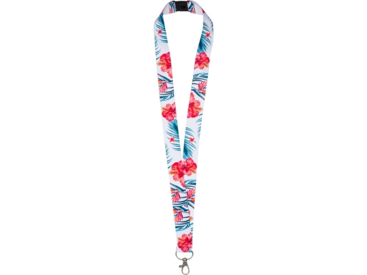 Изображение №2 | Ланъярд под сублимацию с карабином и замком обрыва, 2,5 см (белый)