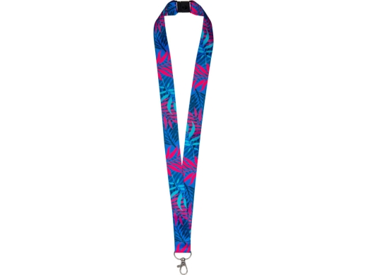 Изображение №3 | Ланъярд под сублимацию с карабином и замком обрыва, 2,5 см (белый)