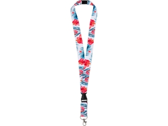 Изображение №2 | Ланъярд под сублимацию с карабином, межуровневым замком и замком обрыва, 2,5 см (белый)