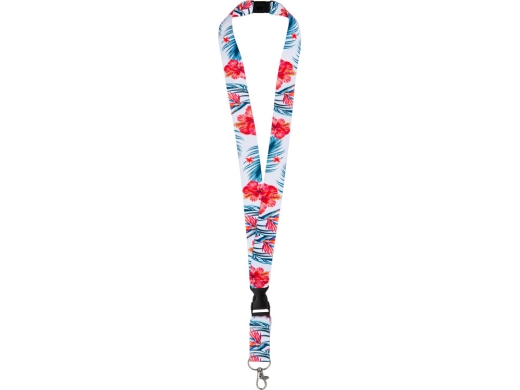 Изображение №2 | Ланъярд под сублимацию с карабином, межуровневым замком и замком обрыва, 2,5 см (белый)