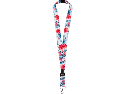 Изображение №3 | Ланъярд под сублимацию с карабином, межуровневым замком и замком обрыва, 2,5 см (белый)