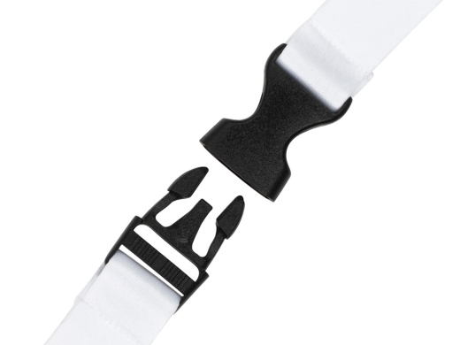 Изображение №6 | Ланъярд под сублимацию с карабином, межуровневым замком и замком обрыва, 2,5 см (белый)