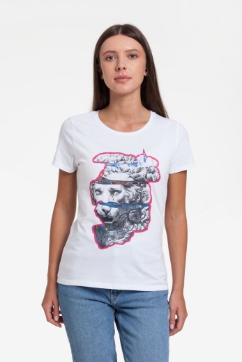 Изображение №1 | Футболка женская «Смотри вглубь», белая, размер S