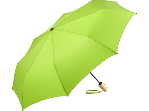 Изображение №1 | Зонт складной из бамбука «ÖkoBrella» полуавтомат (лайм)