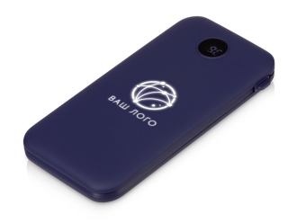 Изображение №1 | Внешний беспроводной аккумулятор с подсветкой лого «Astro», soft-touch, 10000 mAh (темно-синий)