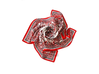 Изображение №4 | Платок «Мезенская роспись» (красный, белый)