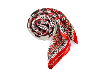 Изображение №6 | Платок «Мезенская роспись» (красный, белый)