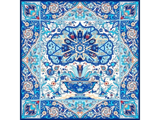 Изображение №1 | Платок «Арабески» (синий, голубой)