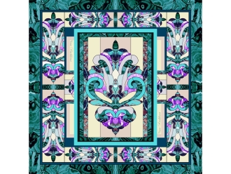 Изображение №1 | Платок «Каменный Цветок» (малахитовый, сиреневый)