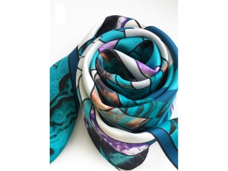 Изображение №2 | Платок «Каменный Цветок» (малахитовый, сиреневый)