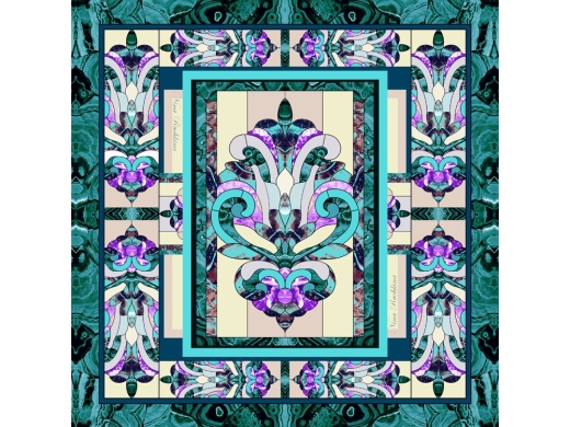 Изображение №1 | Платок «Каменный Цветок» (малахитовый, сиреневый)