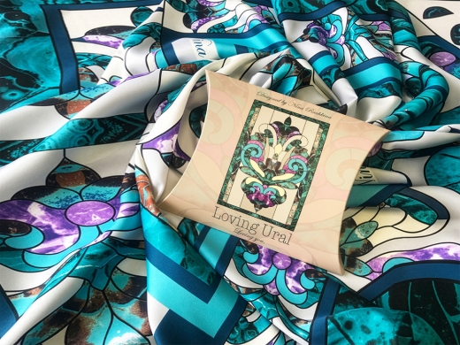 Изображение №8 | Платок «Каменный Цветок» (малахитовый, сиреневый)