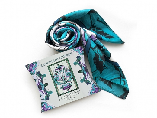 Изображение №9 | Платок «Каменный Цветок» (малахитовый, сиреневый)
