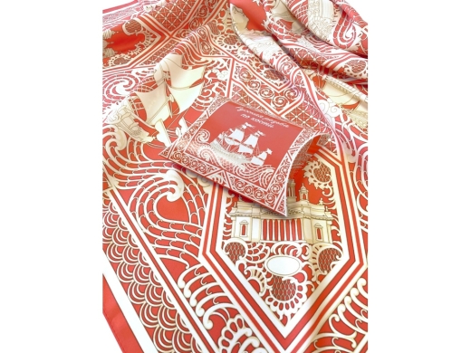 Изображение №5 | Платок «Русская резьба по кости» (светло-красный)