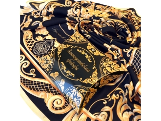 Изображение №7 | Платок «Златоустовская гравюра» (черный, золотистый)