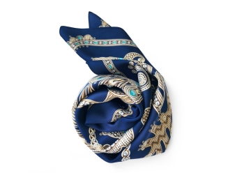 Изображение №6 | Платок «Русское золотное шитьё» (темно-синий, золотистый)