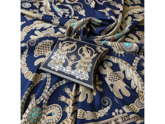 Изображение №10 | Платок «Русское золотное шитьё» (темно-синий, золотистый)