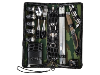 Изображение №3 | Набор «Дорожный» на 5 персон (аксессуары- серебристый, барсетка- черный, зеленый)