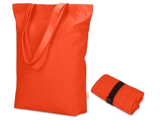 Изображение №1 | Сумка Fixy из переработанного хлопка 220 г/м2 с фиксирующей лентой (оранжевый)