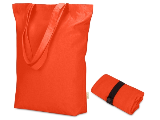 Изображение №1 | Сумка Fixy из переработанного хлопка 220 г/м2 с фиксирующей лентой (оранжевый)
