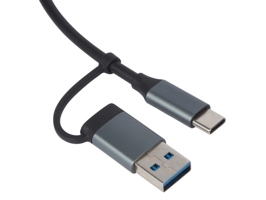 Изображение №3 | USB-хаб «Link» с коннектором 2-в-1 USB-C и USB-A, 2.0/3.0 (серый)