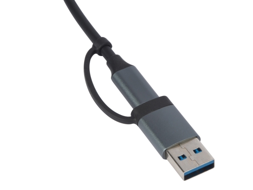 Изображение №4 | USB-хаб «Link» с коннектором 2-в-1 USB-C и USB-A, 2.0/3.0 (серый)