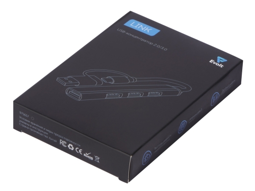 Изображение №6 | USB-хаб «Link» с коннектором 2-в-1 USB-C и USB-A, 2.0/3.0 (серый)